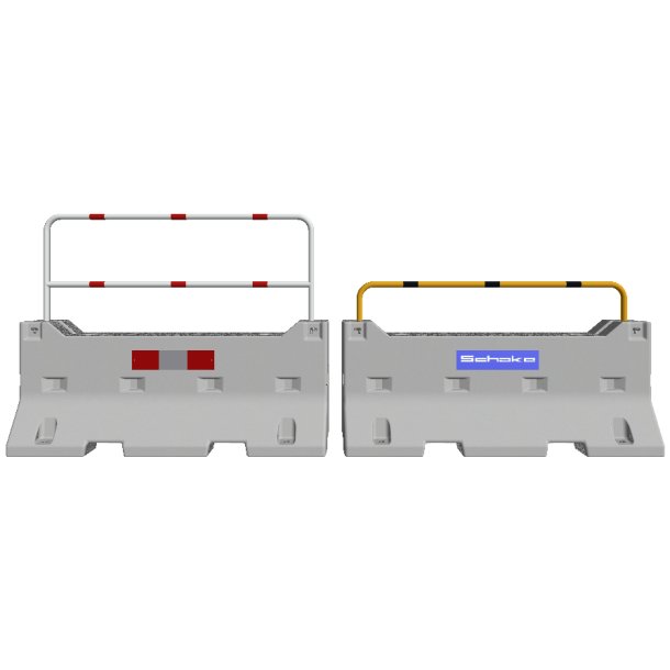 Concrete guardrail | SET 3 | Tubular bracket with crossbar | galvanised and coated in white with red stripes